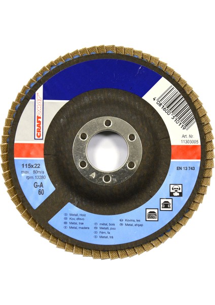 Taşlama Taşı K60 115 mm Metal Açık Mavi