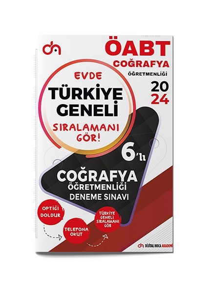 2024 ÖABT Coğrafya Türkiye Geneli Pdf Çözümlü Kurumsal 6`lı Deneme