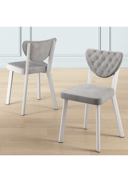 Rim Serisi 80X132 Açılabilir Beyaz Mutfak Masası Takımı 6 Sandalye