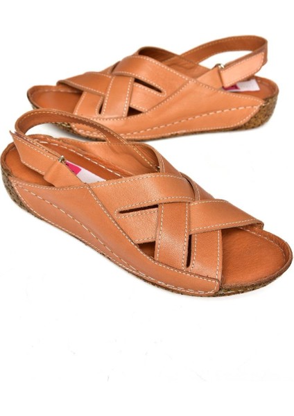 P555012303 Taba Hakiki Deri Comfort Ortopedik Taban Kadın Sandalet indirimleri
