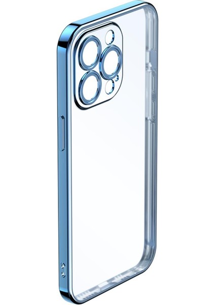 iPhone 14 Pro Max Elektrokaplama Mat Kılf Mavi