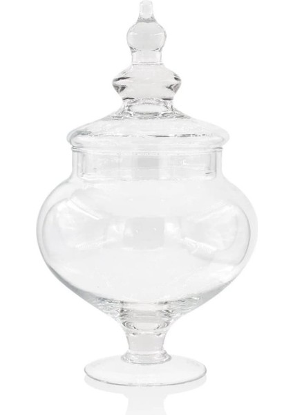Glass Home Cleopatra Kapaklı Ayaklı Sunum 32 cm