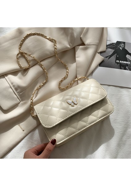 Kadınlar Için Çanta 2024 Sonbahar ve Kış Yeni Stil Kelebek Zincir Çanta Kore Tarzı Moda Eşkenar Dörtgen Tek Omuz Crossbody Çanta Küçük Kare Çanta (Yurt Dışından) fırsatları