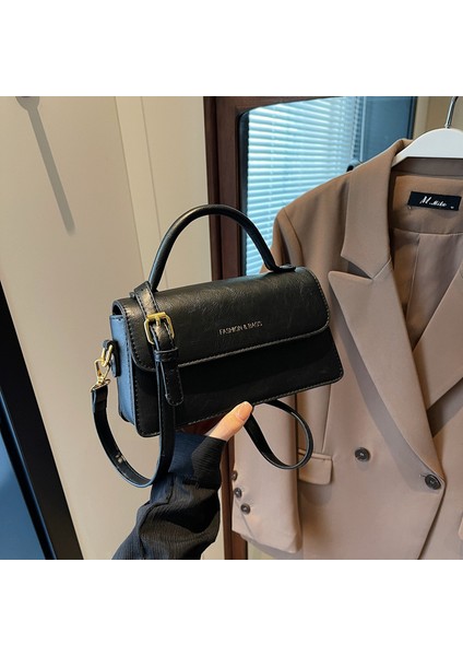 Retro Küçük Çanta Kadın Çantası 2023 Yeni Moda Sonbahar ve Kış Tek Omuz Crossbody Çanta Üst Düzey Kadın Taşınabilir Küçük Kare Çanta (Yurt Dışından)