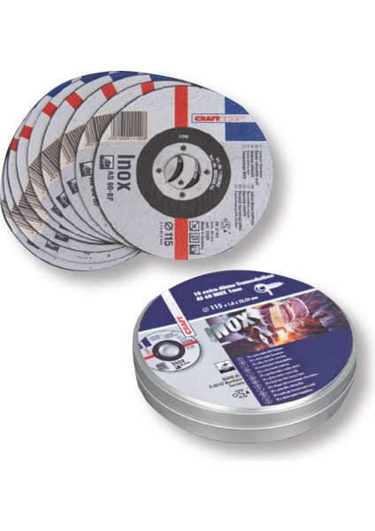 10'lu 115 mm Powerpack Dose Inox Kesme Taşı Seti