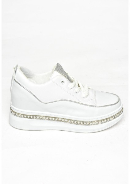 S602008704 Beyaz Kumaş Kalın Tabanlı Spor Ayakkabı Sneakers indirimleri