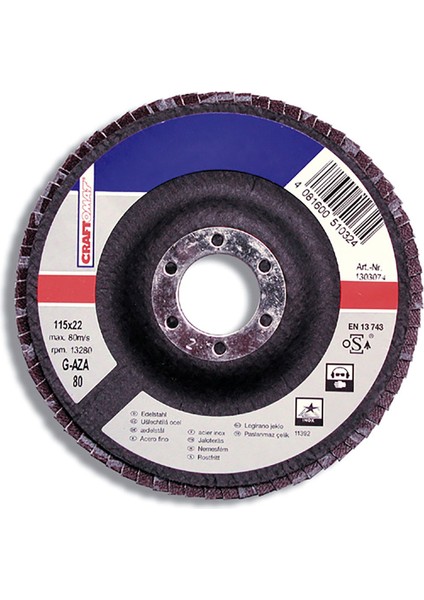 Taşlama Taşı K80 115 mm Çelik Gümüş