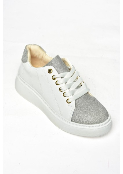 S820042209 Beyaz/gümüş Simli Kadın Spor Ayakkabı Sneakers fırsatları
