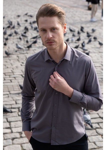 Taco Classic Düz Saten Uzun Kol Gömlek fiyatları