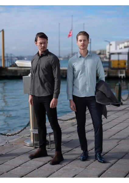 Taco Classic Düz Saten Uzun Kol Gömlek modelleri