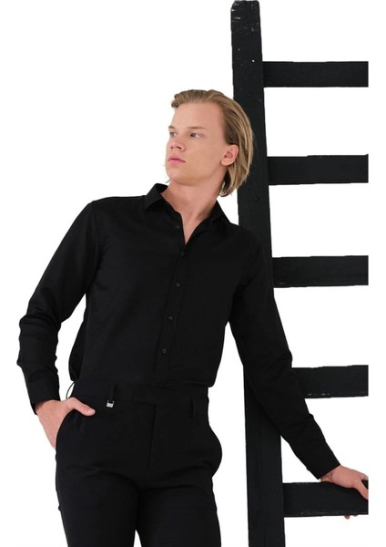 Taco Classic Armülü Saten Uzun Kol Gömlek