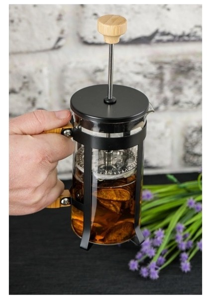 Lüx Cam 350 ml French Press Siyah