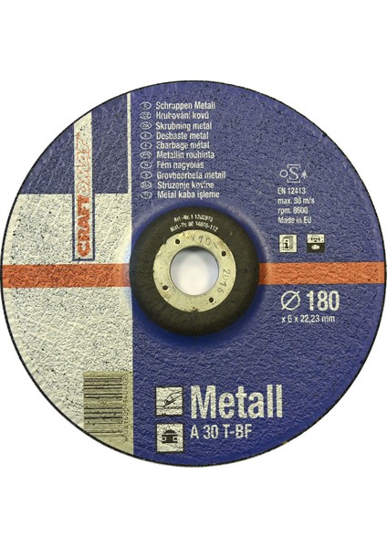 Taşlama Taşı 180X6 mm Metal Mavi