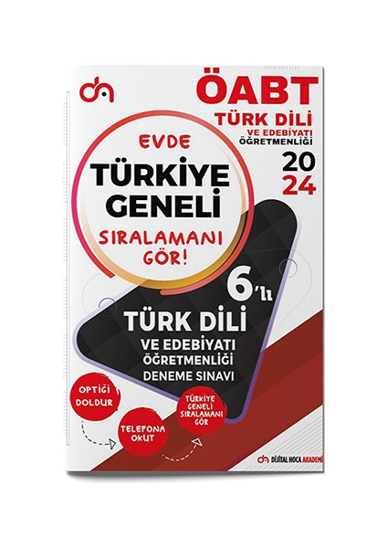 2024 ÖABT Türk Dili ve Edebiyatı Türkiye Geneli Pdf Çözümlü Kurumsal 6`lı Deneme