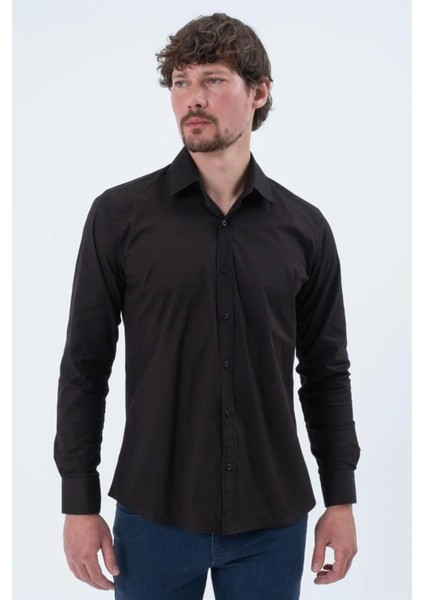 Taco Classic Düz Saten Uzun Kol Gömlek fırsatları