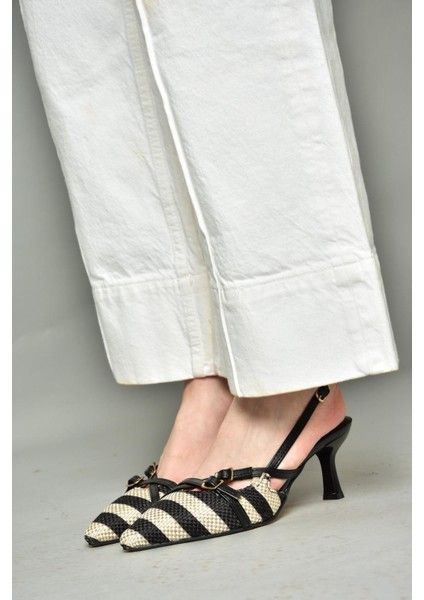 S518533305 Siyah Keten Alçak Topuklu Ayakkabı Kadın Ayakkabı fırsatları