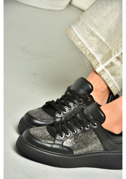 S820085409 Siyah Taş Kadın Spor Ayakkabı Sneakers fiyatları