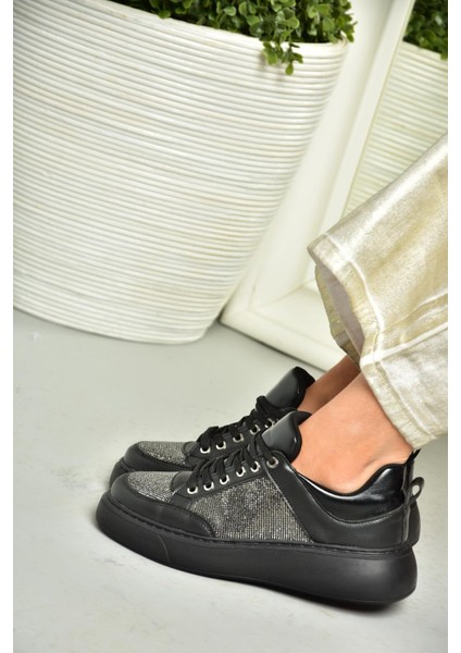 S820085409 Siyah Taş Kadın Spor Ayakkabı Sneakers modelleri