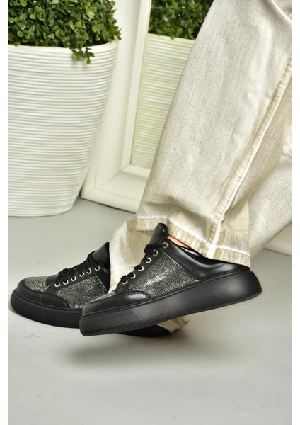 S820085409 Siyah Taş Kadın Spor Ayakkabı Sneakers fırsatları