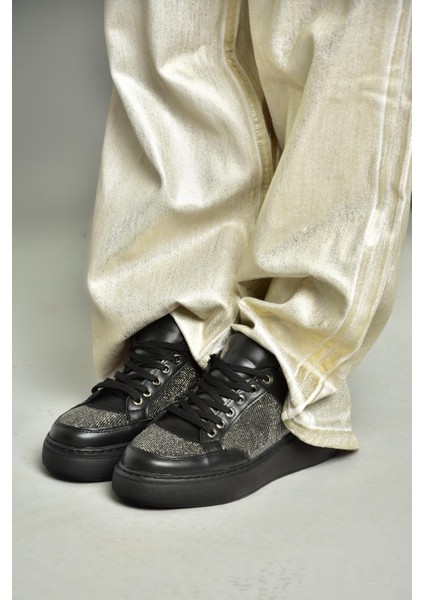 S820085409 Siyah Taş Kadın Spor Ayakkabı Sneakers indirimleri