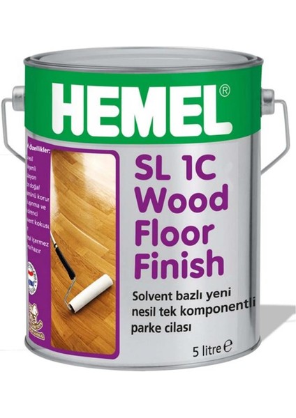 Sl 1c Wood Floor Finish Ipek Mat 5 Lt Parke Cilası Solvent Bazlı
