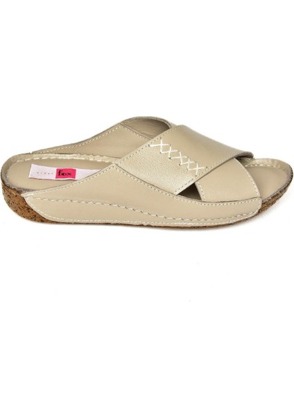 P555091203 Vizon Hakiki Deri Comfort Ortopedik Taban Kadın Terlik fırsatları