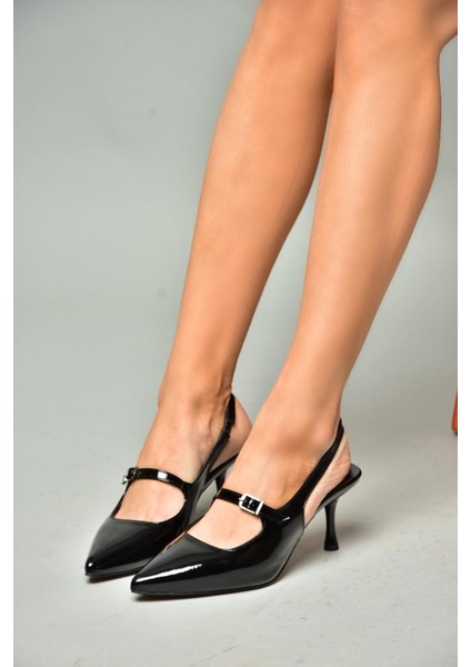 S404200608 Siyah Rugan Ince Topuklu Ayakkabı Kadın Ayakkabı fiyatları
