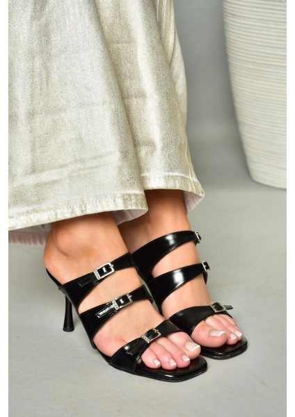 S518200409 Siyah Ince Topuklu Ayakkabı Kadın Terlik modelleri