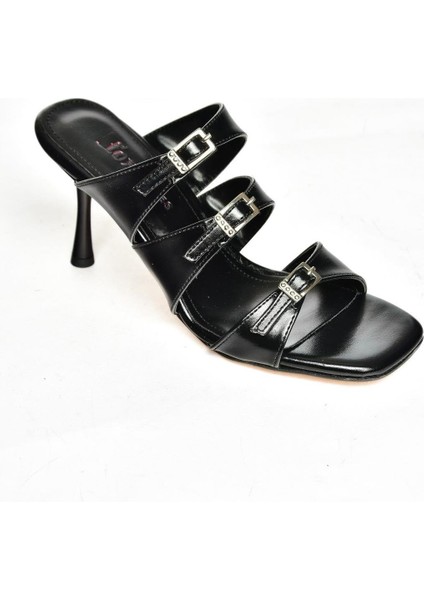 S518200409 Siyah Ince Topuklu Ayakkabı Kadın Terlik indirimleri