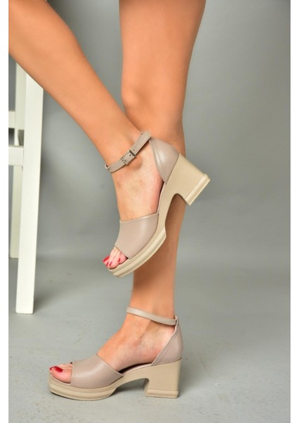 P555325003 Vizon Deri Kalın Topuklu Ayakkabı fiyatları