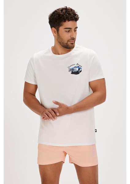 Dustın T-Shırt Off-Whıte Erkek Tişört Beyaz S-Xxl