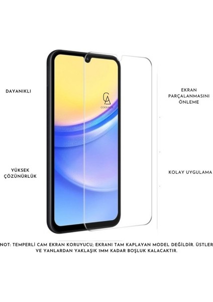 Samsung Galaxy A55 5g Uyumlu Kılıf Şeffaf Temperli Kırılmaz Cam Ekran ve Kamera Lens Koruyucu Seti