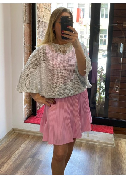 Piliseli Içi Şortlu Mini Etek
