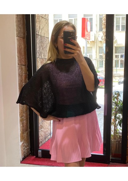 Piliseli Içi Şortlu Mini Etek