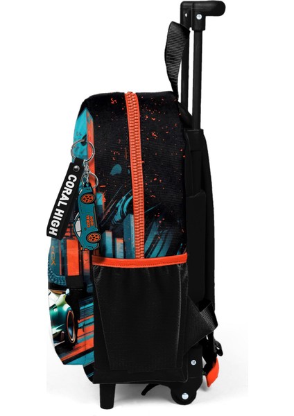 Minik Yuva Çekçekli Sırt Çantası Siyah Nefti Yarış Arabası Desenli Iki Bölmeli 24065 fiyatları