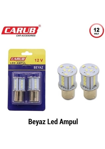 Ampul 12V 1016 30 Smd Çakarlı Kayar Beyaz LED Ampul Seti