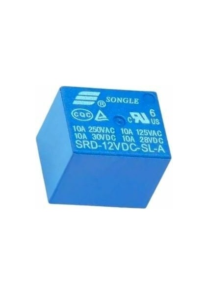 12V 10A Tek Kontak Röle - 5 Pinli