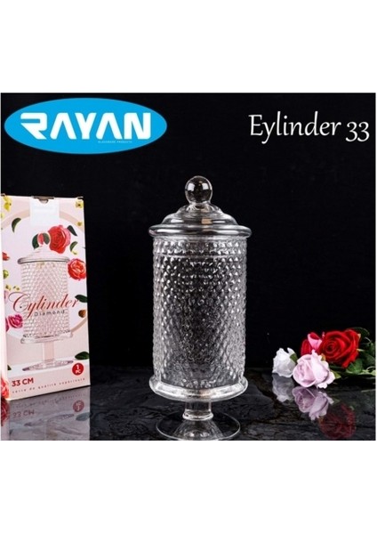 Rayan 33 cm Eylinder Fanus Şekerlik