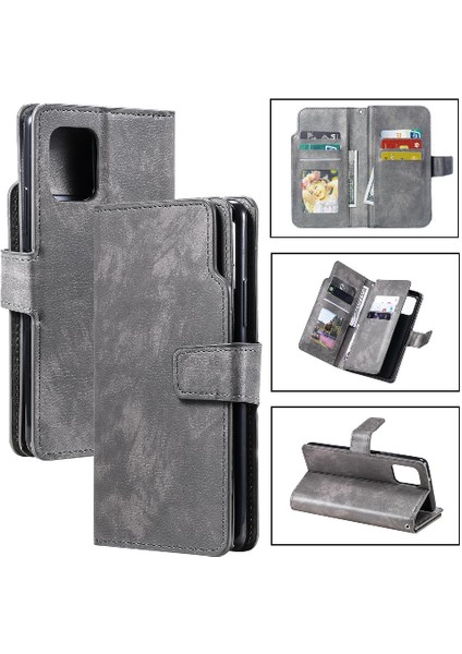 Samsung Galaxy Case 5g Kickstand Cüzdan 9 Kart Yuvaları Pu Deri Kılıf (Yurt Dışından)