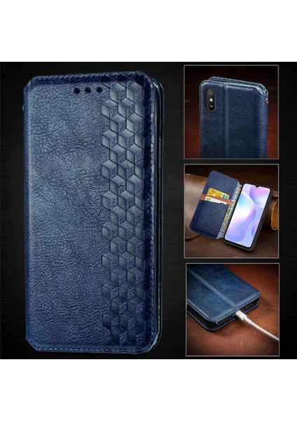 Xıaomı Redmi 9A Için Kılıf Deri Kılıf Cüzdan Fonksiyonu Moda Tasarım Flip (Yurt Dışından)