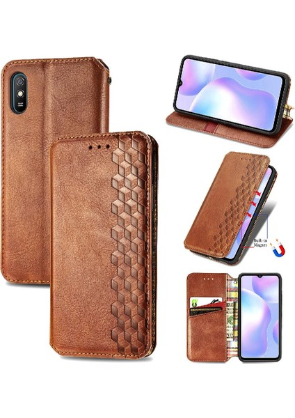 Xıaomı Redmi 9A Için Kılıf Deri Kılıf Cüzdan Fonksiyonu Moda Tasarım Flip (Yurt Dışından)