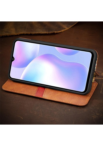 Xıaomı Redmi 9A Için Kılıf Deri Kılıf Cüzdan Fonksiyonu Moda Tasarım Flip (Yurt Dışından)