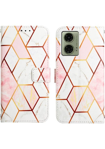 Motorola Moto G24 4G/G04 4g Pu Deri Kickstand Cüzdan Mermer Için Kılıf (Yurt Dışından)