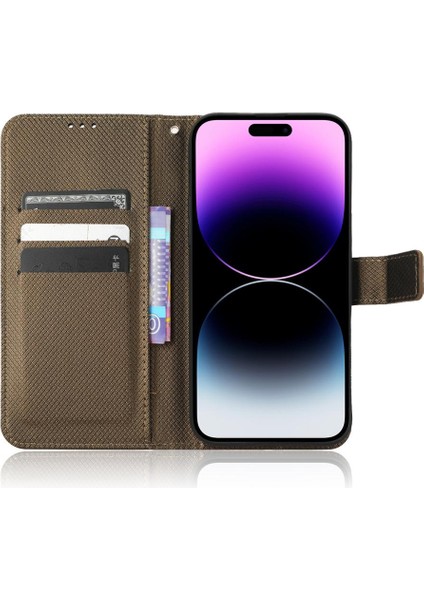 IPhone 14 Için Kılıf Pro Kickstand Manyetik Cüzdan Kapak Kart Tutucu (Yurt Dışından)