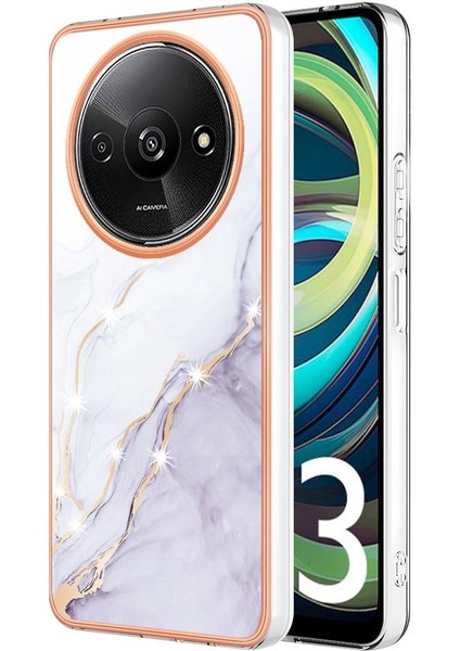 Redmi A3 Mermer Desen Yumuşak Tampon Koruma Için Kılıf Ince Tpu (Yurt Dışından)
