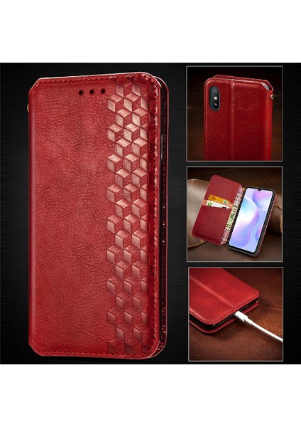 Xıaomı Redmi 9A Için Kılıf Deri Kılıf Cüzdan Fonksiyonu Moda Tasarım Flip (Yurt Dışından)