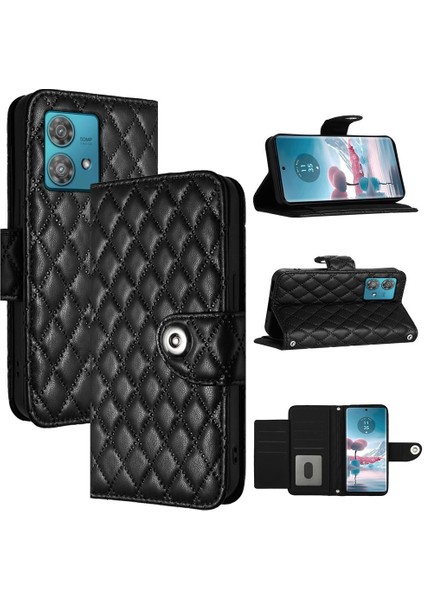 Motorola Kenar 40 Neo Kart Tutucu Cüzdan Kapak Bilek Şeridi Şık (Yurt Dışından)