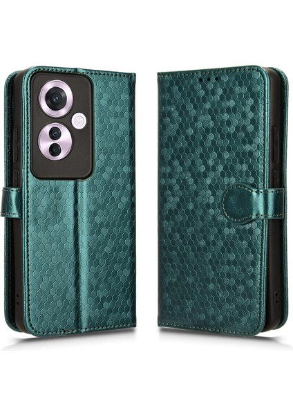 Oppo RENO11 F 5g Manyetik Toka Için Kılıf Geometrik Desen Deri Cüzdan (Yurt Dışından)