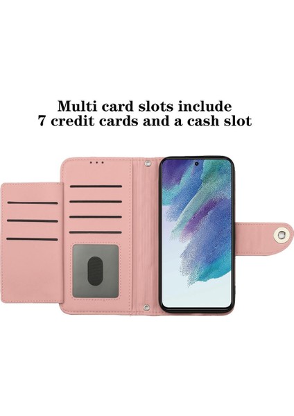 Samsung Galaxy S21 Fe 5g Için Kılıf Cüzdan Kapak Bilek Şerit Kart Tutucu (Yurt Dışından)