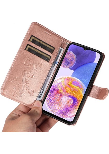Samsung Galaxy A23 4g/5g Cüzdan Telefon Kılıfı Için Kabartmalı Kelebek (Yurt Dışından) indirimleri
